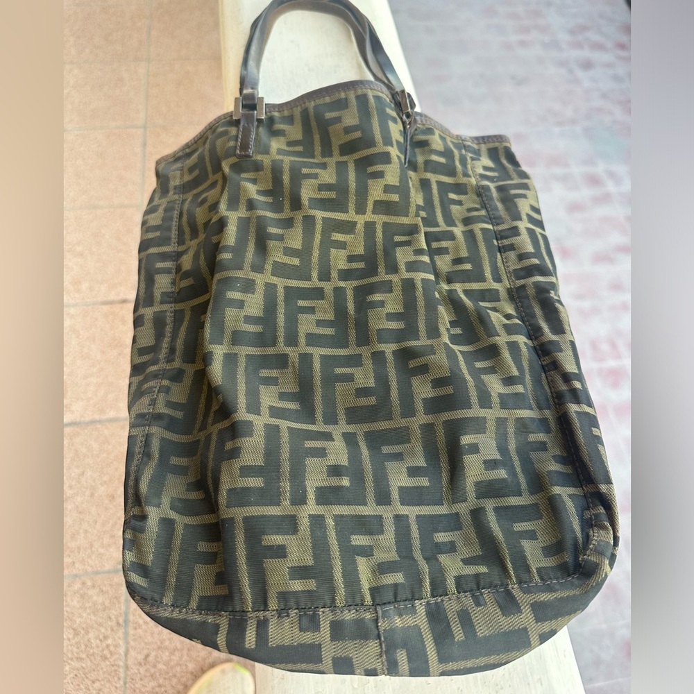 FENDI Vintage Zucca Canvas Hand Bag Brown